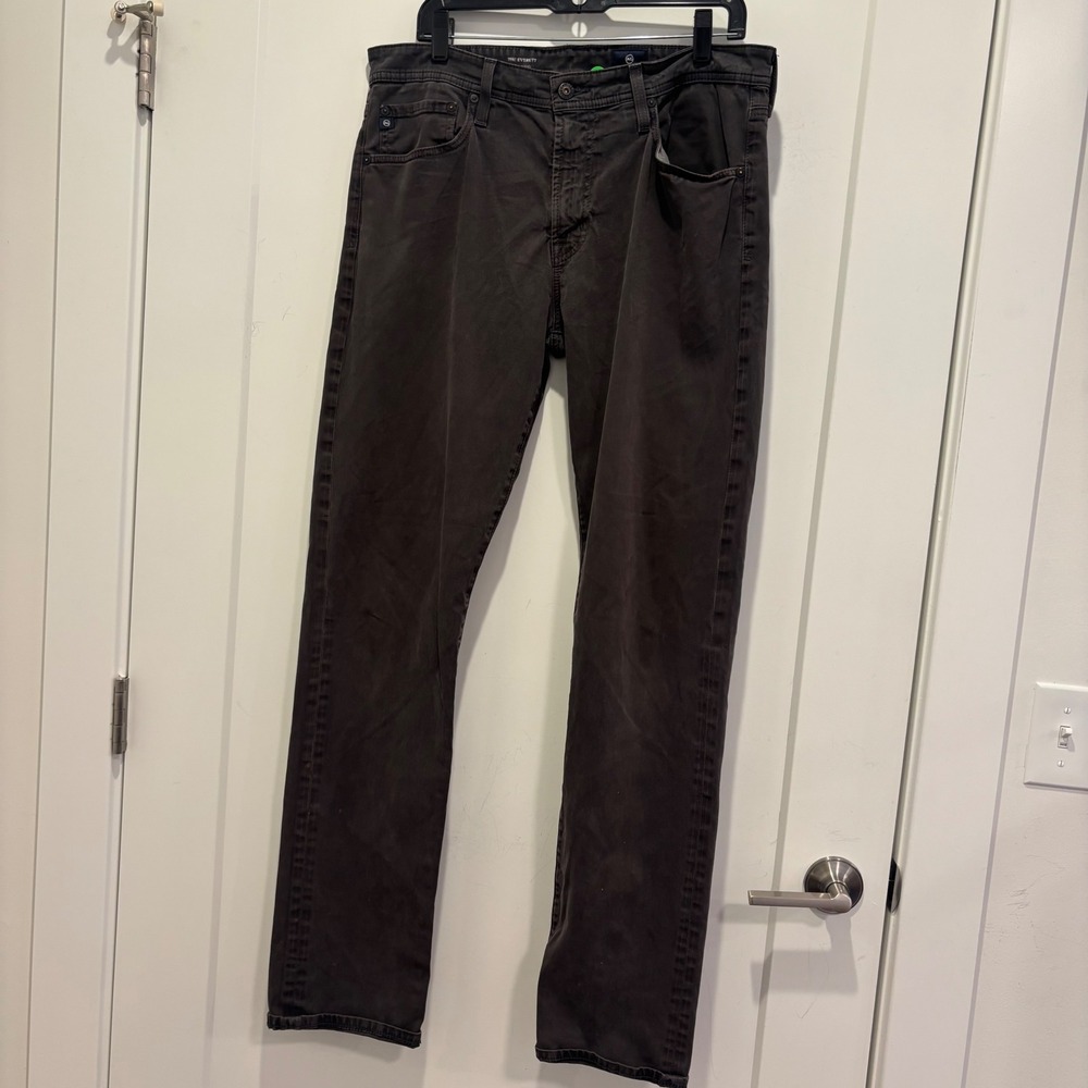 AG Adriano Goldschmied The Everett Slim Straight Pants Charcoal Grey 34x34